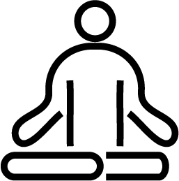 Icône représentant une personne assise en lotus. 